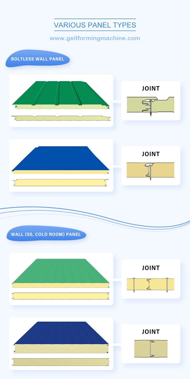 50mm 75mm Insulated Polyurethane PU Sandwich Panel Wall Cladding PUR PIR Sandwich Board Panels Machine for Sale